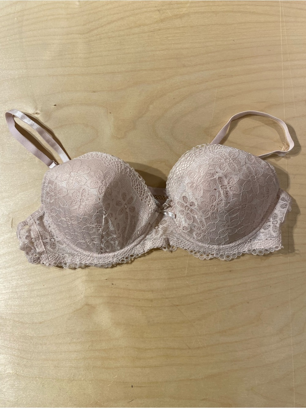 Laura Ashley Lace Demi Bra in Pale Pink Underwire 38C (BD)